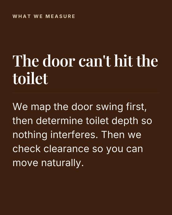 Slide 4 of 7: a slide from a Fratelli Remodel carousel about planning a toilet room